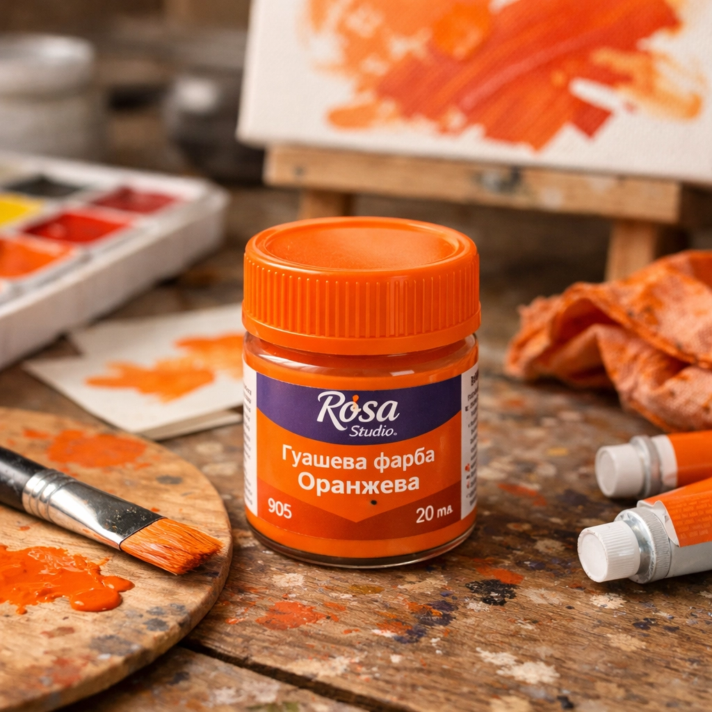 Гуаш оранжева ROSA Studio 20мл — Живопис
