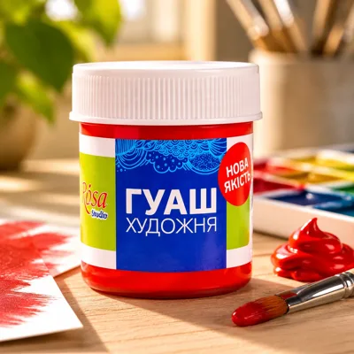 Фарба гуашева, Червона світла,40мл, ROSA Studio