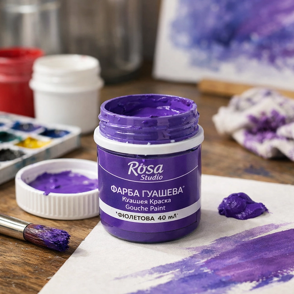 Фарба гуаш фіолетова ROSA Studio 40мл — Живопис