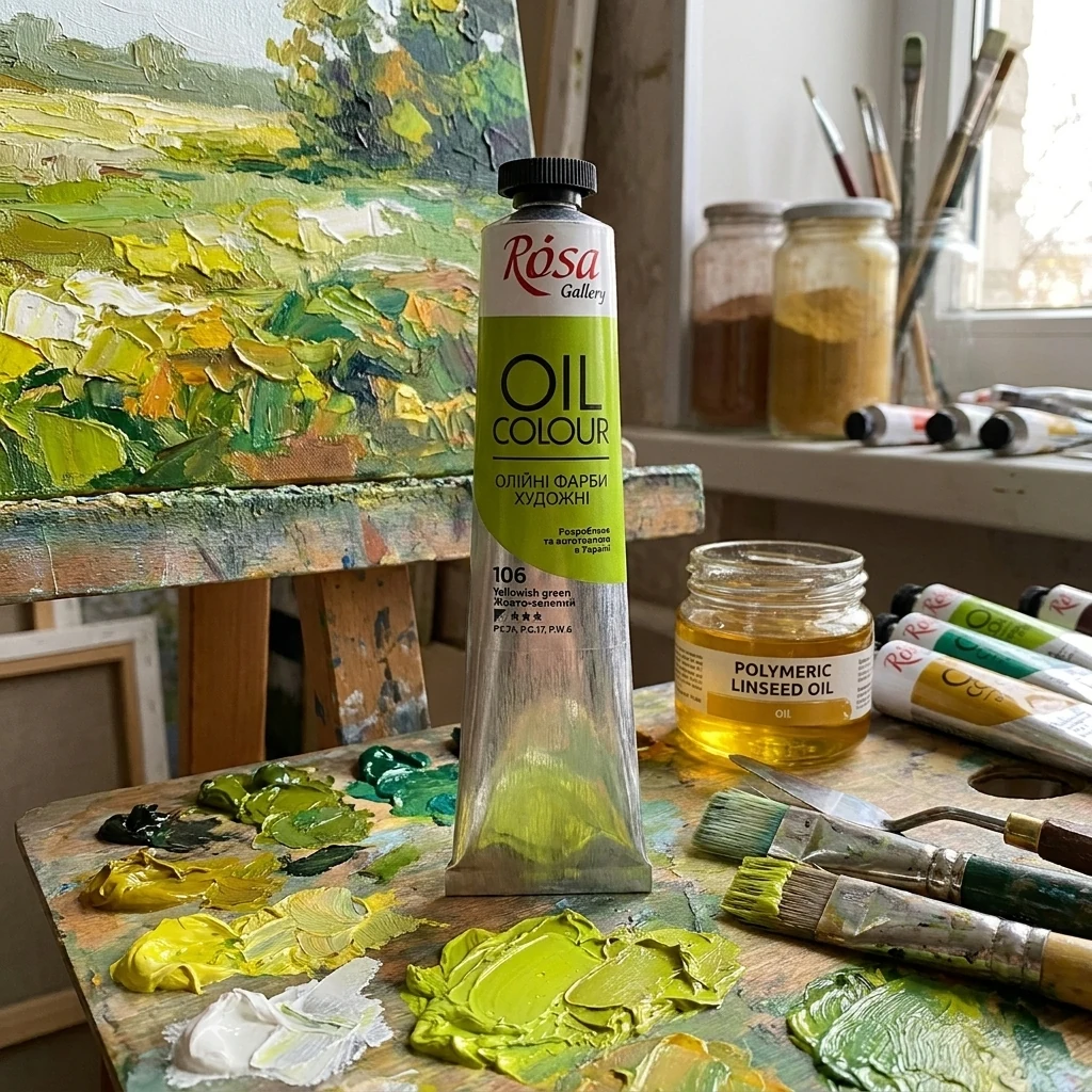Фарба олійна, 106 жовто-зелена 45 мл, Rosa Gallery
