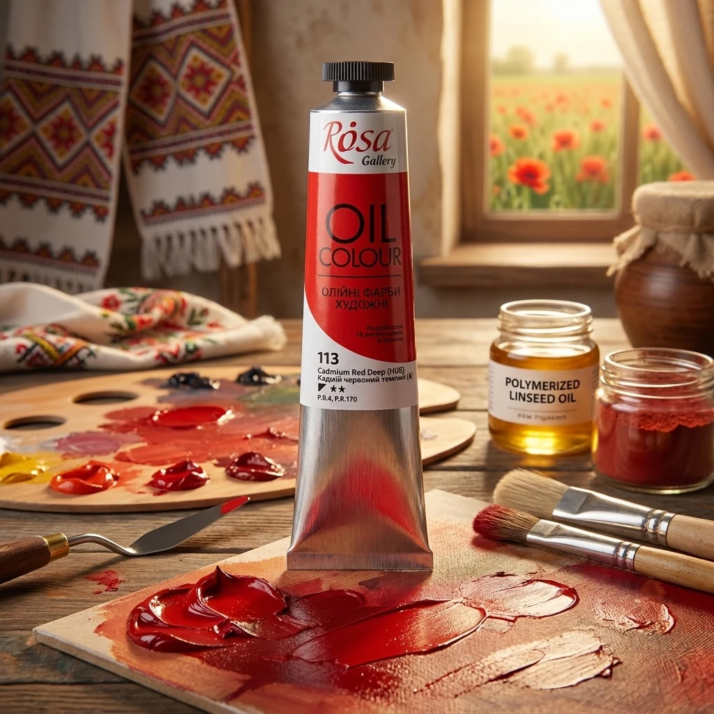 Фарба олійна, 113 кадмій червоний темний 45 мл, Rosa Gallery