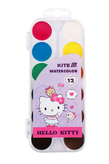 Фарби акварельні медові 12 кольорів "Hello Kitty" Kite