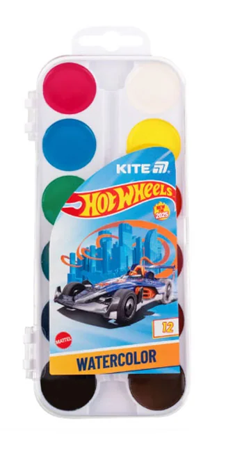 Фарби акварельні медові 12 кольорів "Hot Wheels" Kite