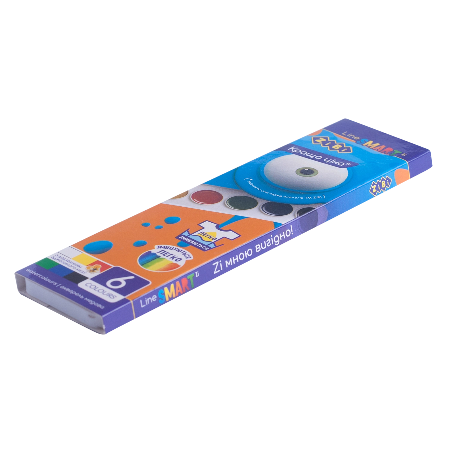 Фарби акварельні Smart 6 кол картон ZB.6540 — фото 2