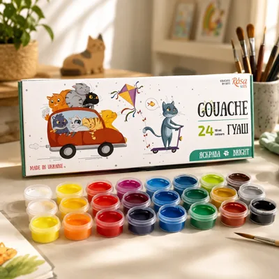 Фарби гуашеві ROSA Kids Cats 24х10мл