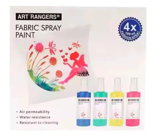 Фарби-спрей по тканині, 4 кольори по 100мл, Art Rangers