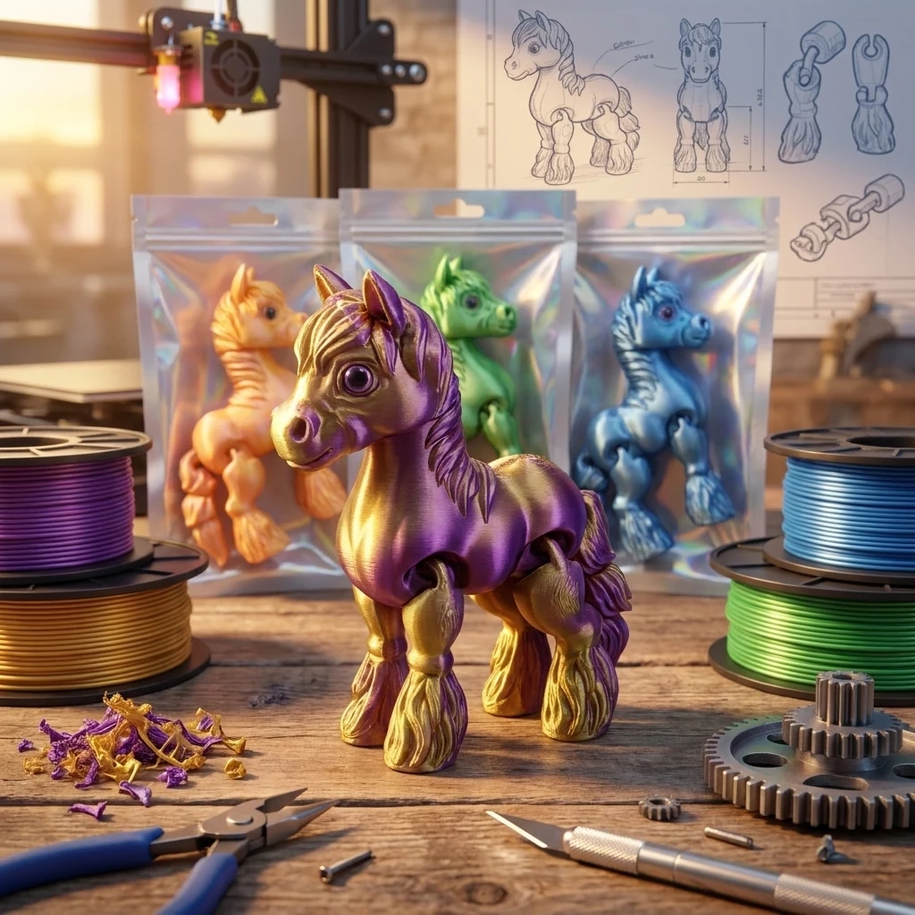 Фігурка 3D друк рухлива "Конячка" 12 см