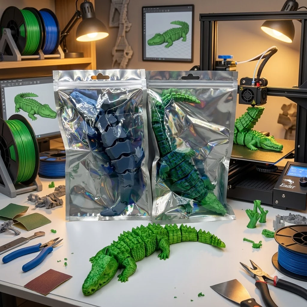 Фігурка 3D друк рухлива "Крокодил" 20 см