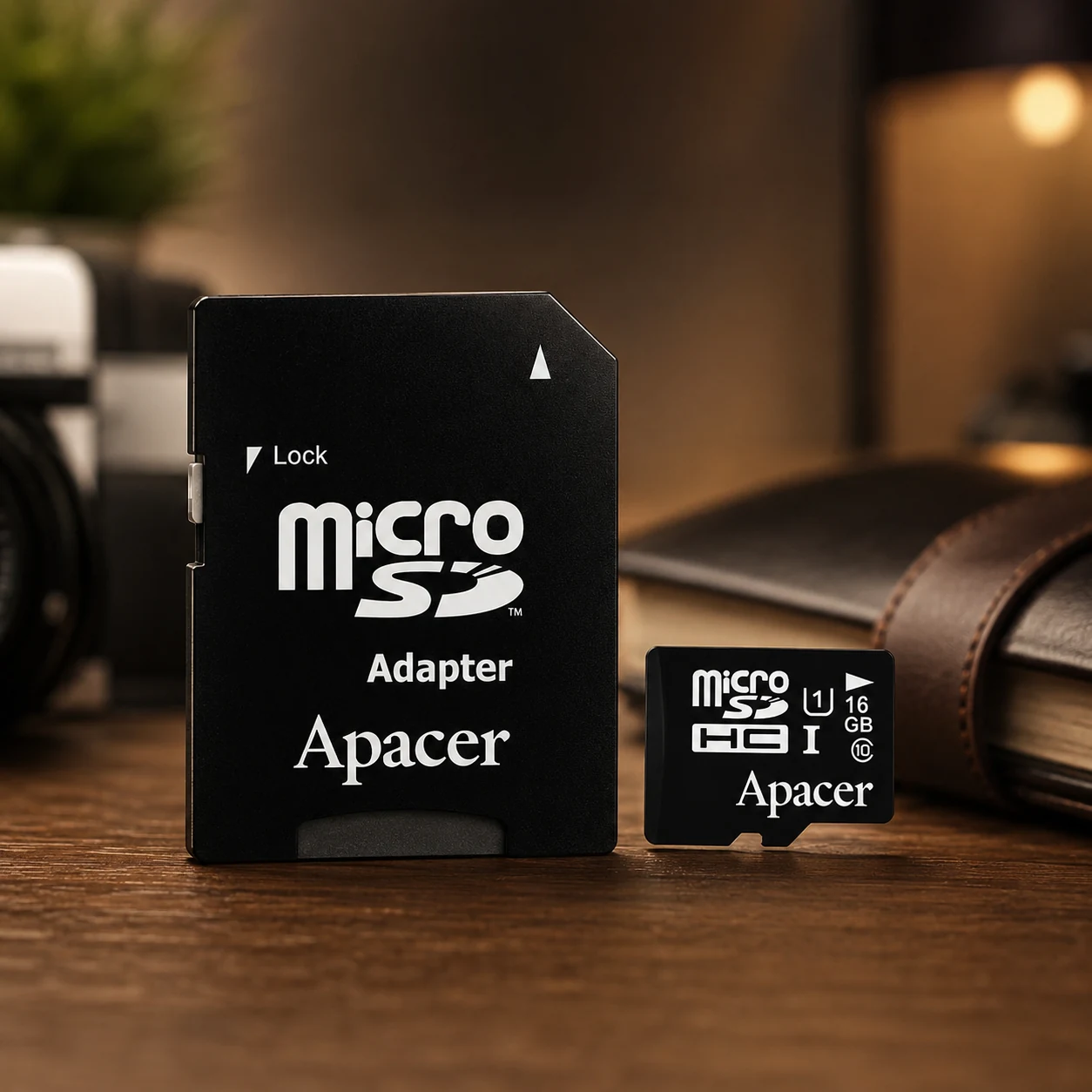 Флеш картка microSDHC (UHS-1) Apacer 16Gb class 10 (adapter SD) — Флешки та накопичувачі