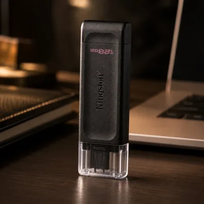 Флеш-накопичувач USB3.2 128GB Type-C Kingston DataTraveler 70 Black (DT70/128GB)