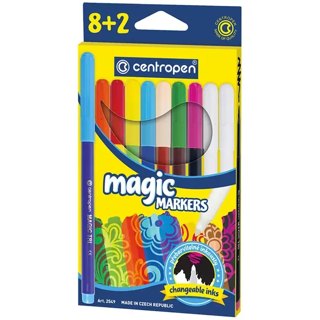 Фломастери 10 кольорів Centropen MAGIC TRIO — фото 2