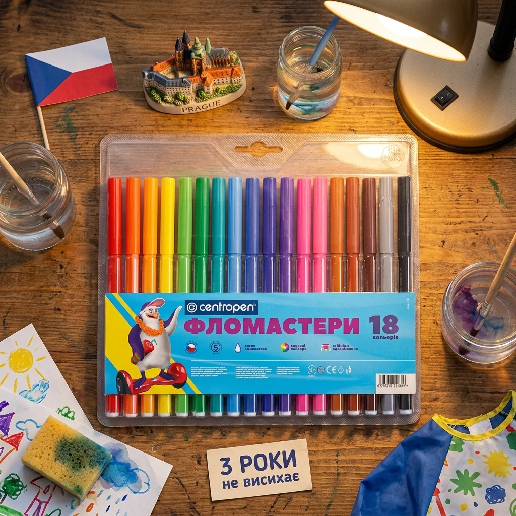 Фломастери 18 кольорів Centropen
