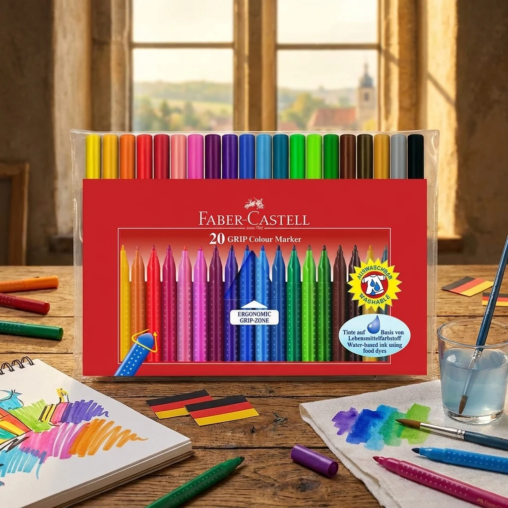Фломастери 20 кольорів тригранні Grip Faber-Castell