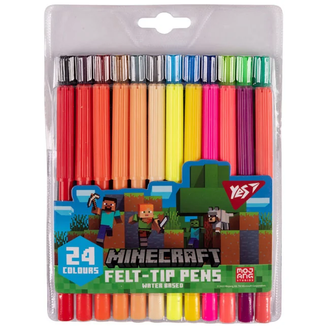 Фломастери 24 кольори "Minecraft" змиваються водою — фото 2