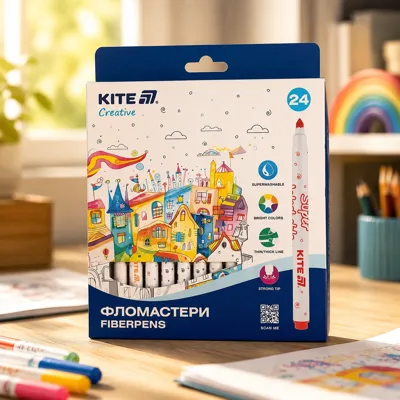 Фломастери 24шт Kite Creative Superwashable K-1153
