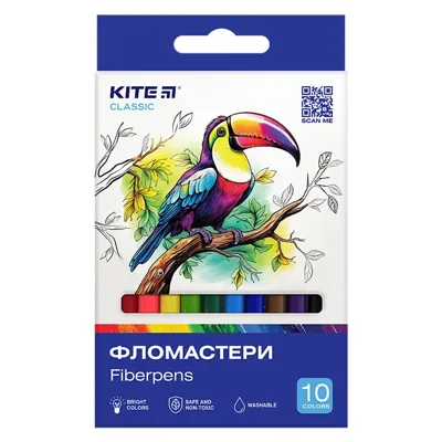 Фломастери Kite Classic 10 кольорів K-455