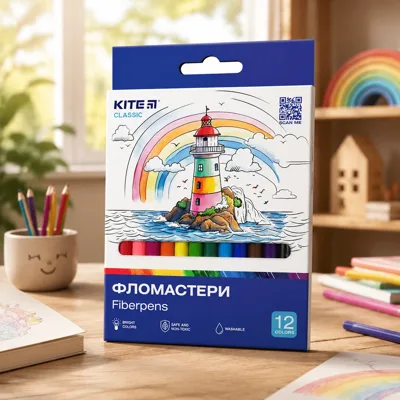 Фломастери Kite Classic 12 кольорів K-447
