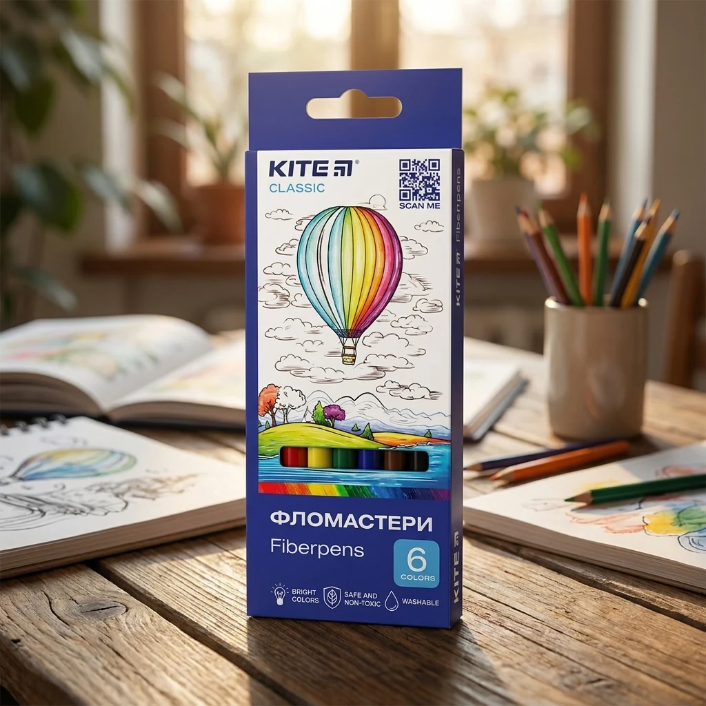 Фломастери Kite Classic 6 кольорів K-446