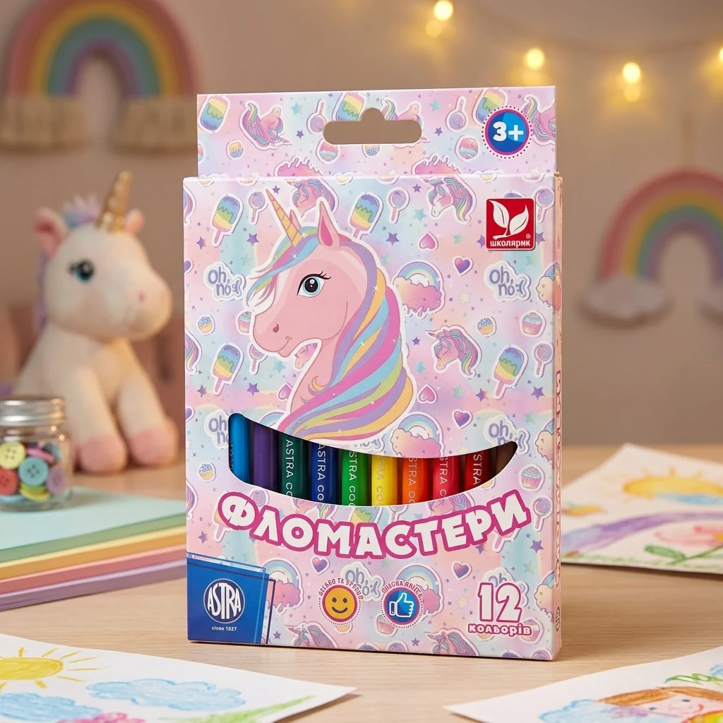 Фломастери Unicorn 12 кольорів 314022003-UA