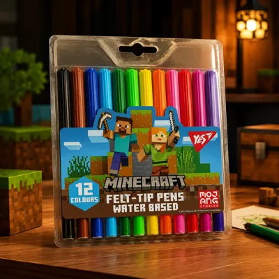 Фломастери YES 12 кольорів Minecraft