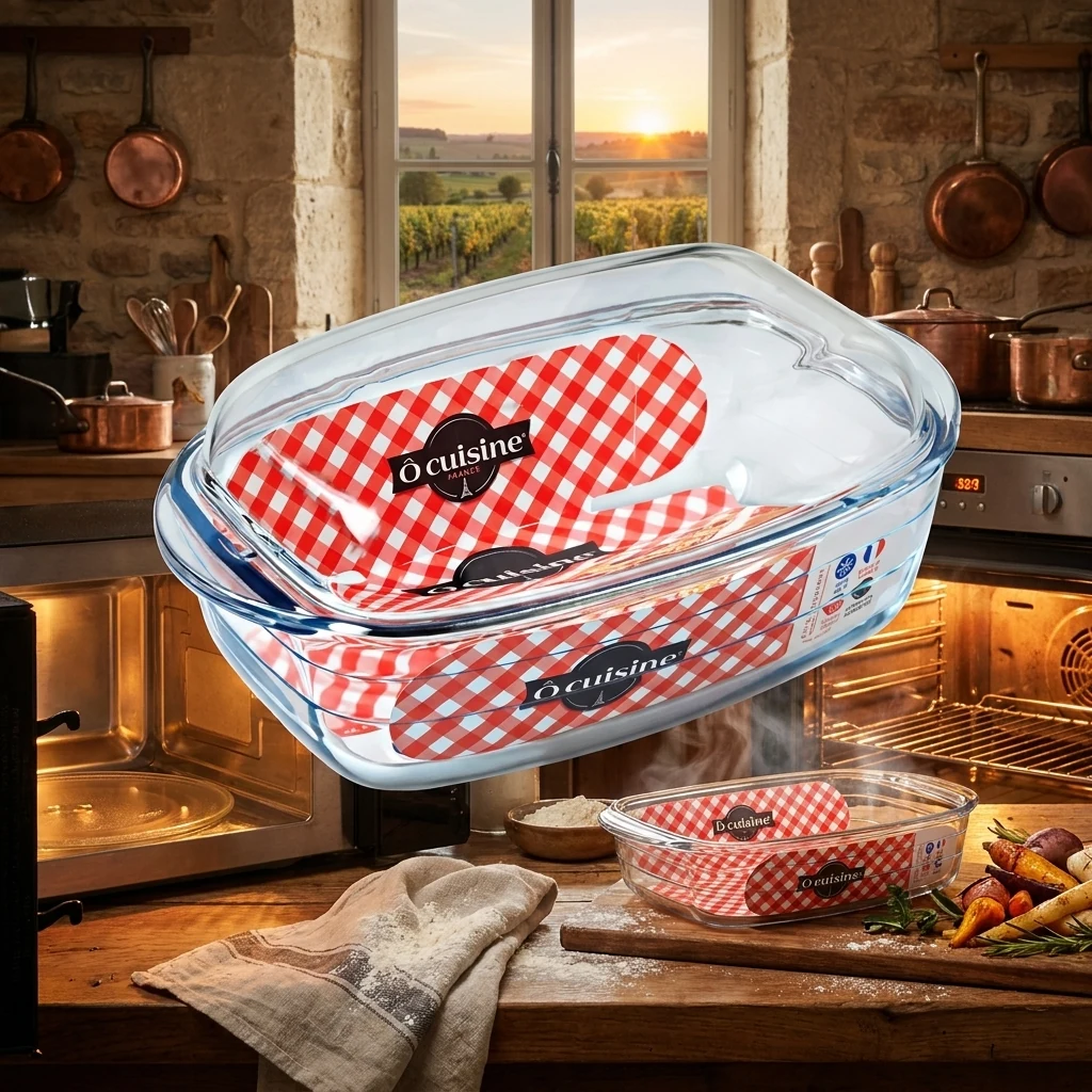 Форма для запікання із кришкою 4,5 л скло Basic O Cuisine