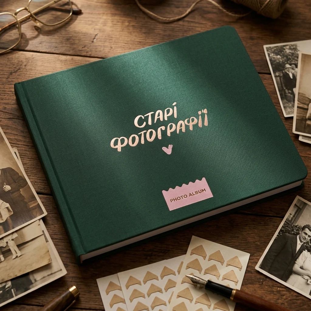 Фотоальбом А4 "Старі фотографії" темно-бірюзовий