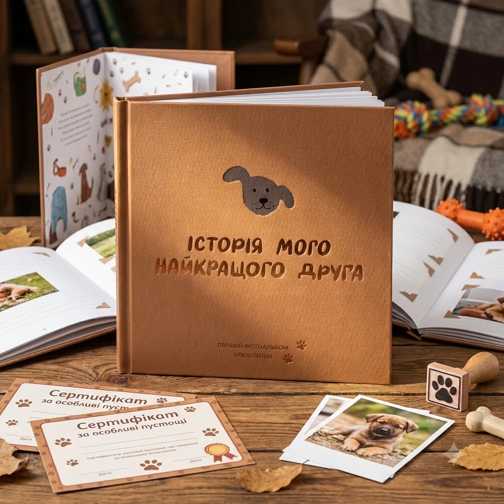Фотоальбом для песика "Історія мого найкращого друга" коричневий