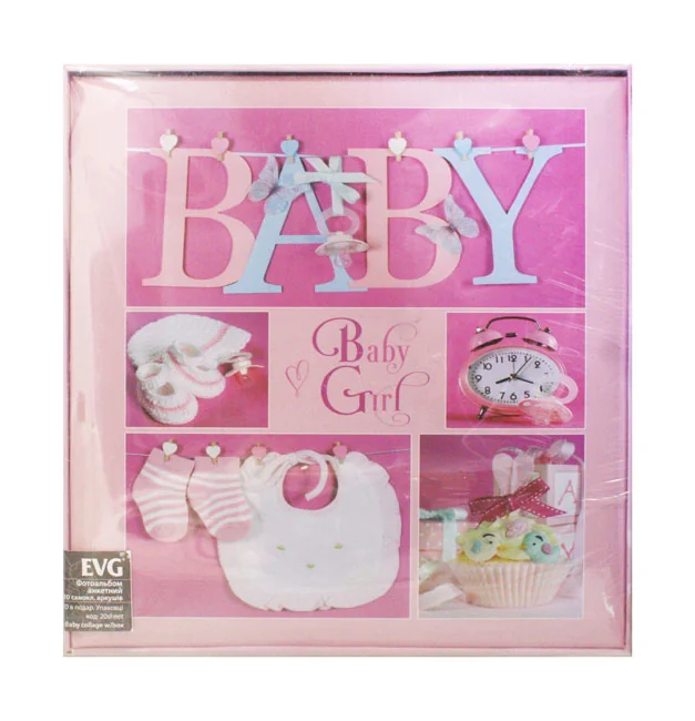 Фотоальбом на 20 самоклеючих аркушів 32х32см Baby collage Pink — фото 2