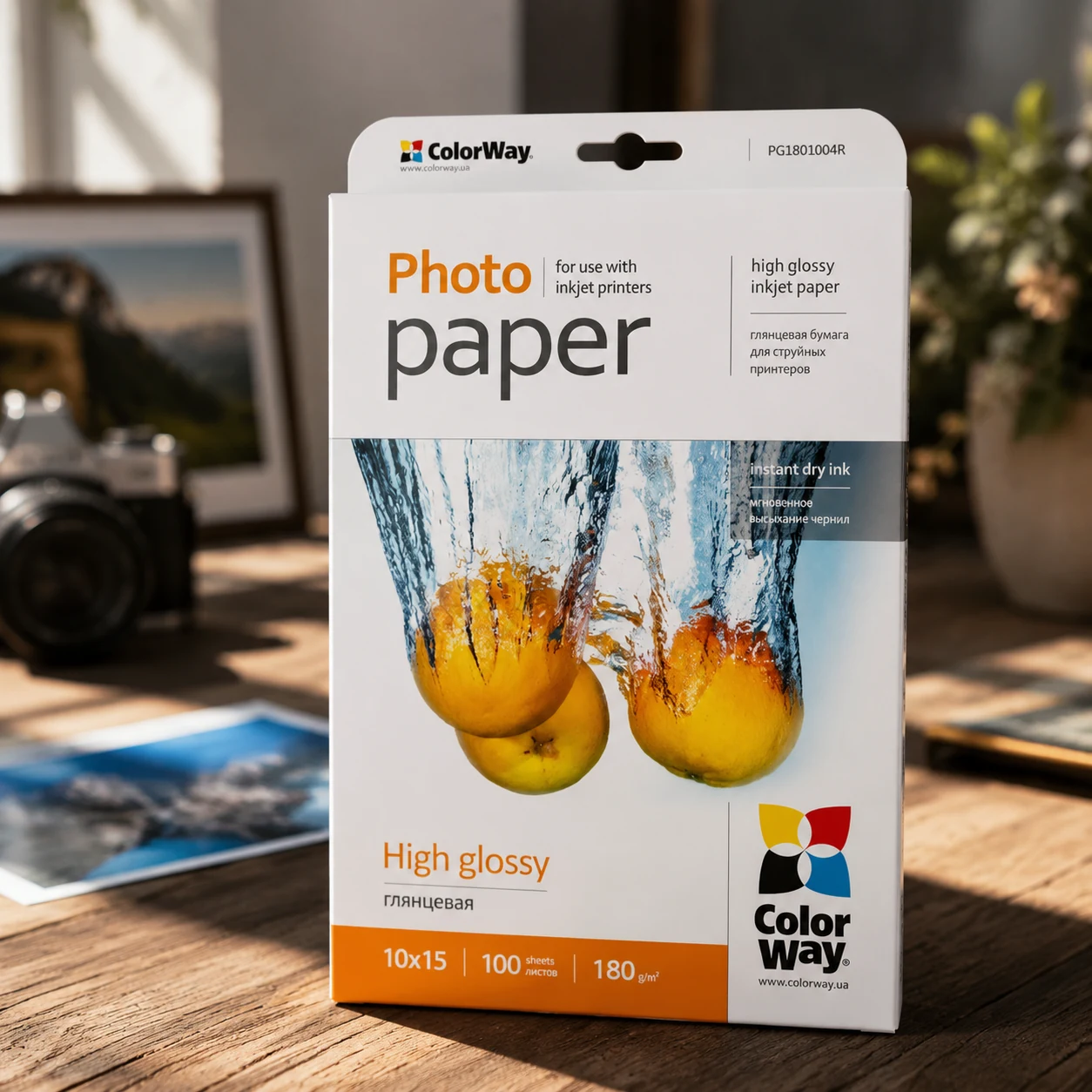 Фотопапір ColorWay глянцевий 180 г/м², A6, 100 арк. — Офісний папір