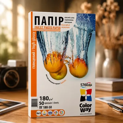 Фотопапір ColorWay глянцевий 180 г/м², A6, 50 арк.