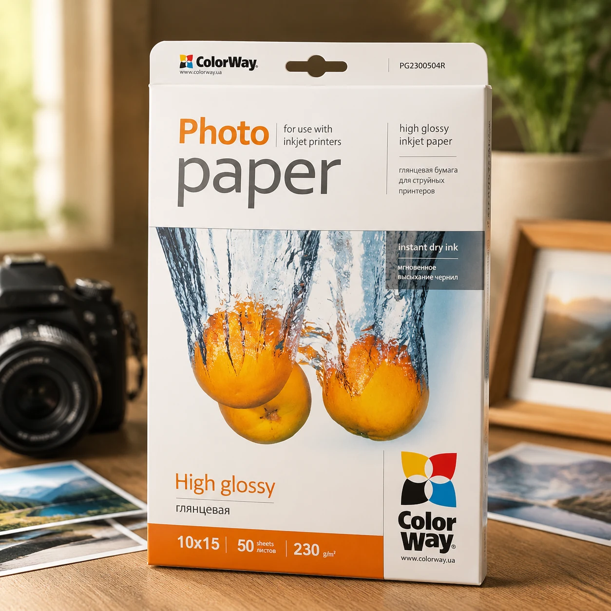 Фотопапір ColorWay глянцевий 230г/м², A6, 50 арк. — Офісний папір