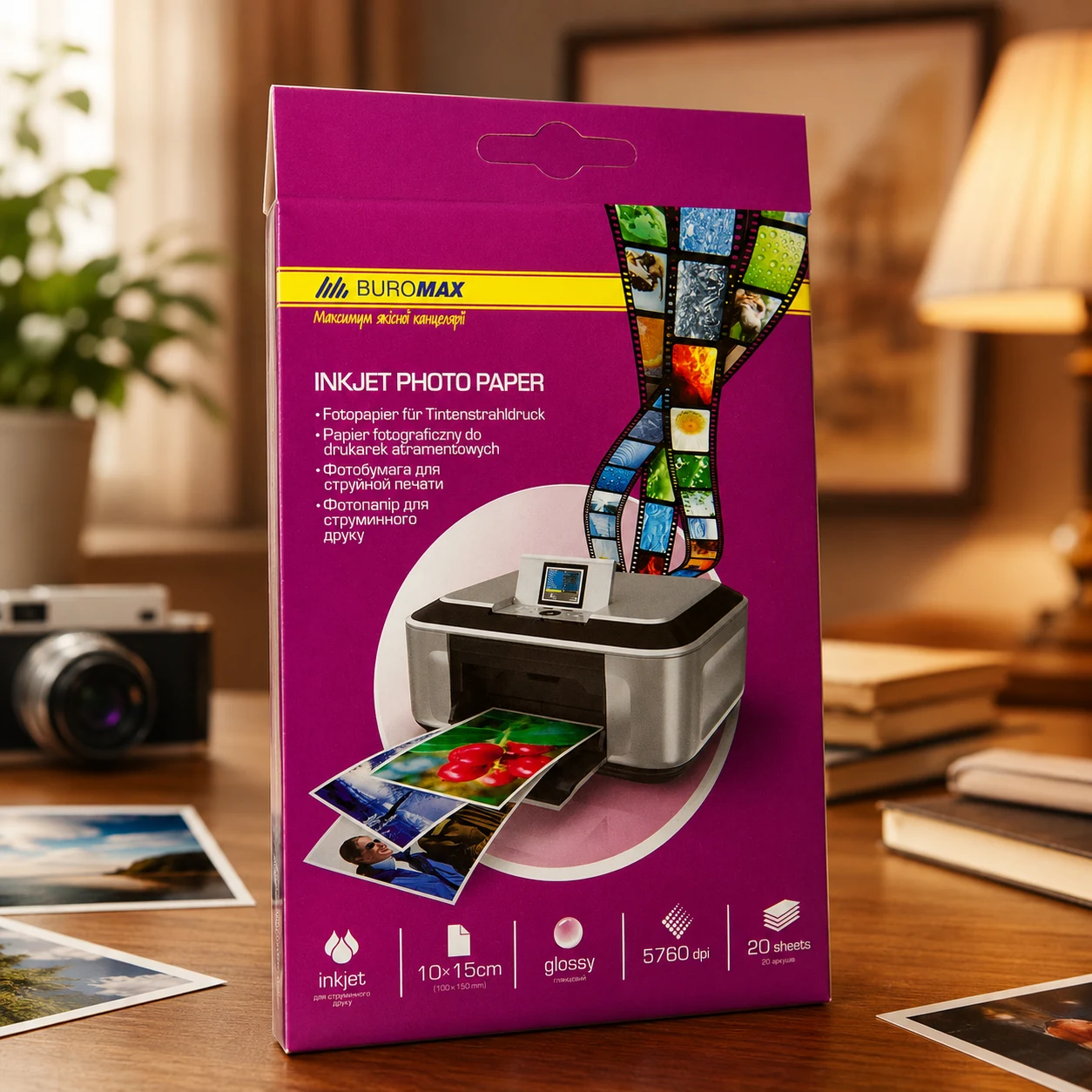 Фотопапір глянцевий А6 200г/м² ВМ2230 Buromax 20арк.глянц.5020 — Офісний папір
