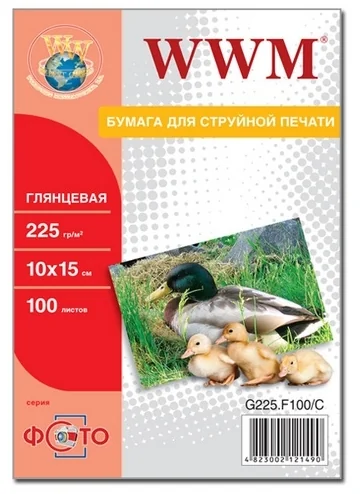 Фотопапір глянцевий А4 225 г 20 арк WWM (G225.20)