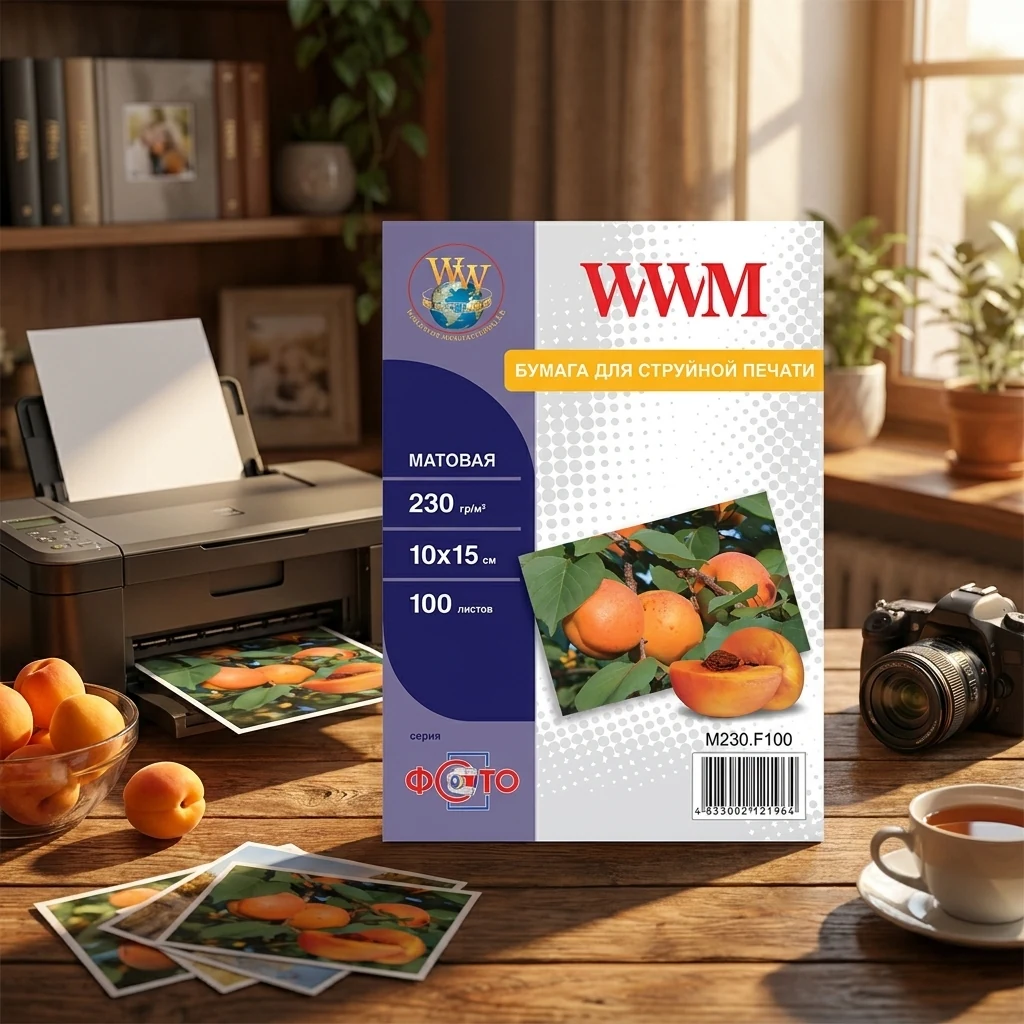 Фотопапір матовий А6 (10*15) 230 г 100 арк WWM (M230.F100)