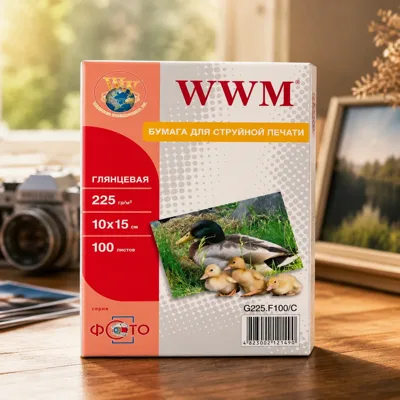 Фотопапір WWM глянсовий 225г/м кв, 10см x 15см, 500арк (G225.F500)