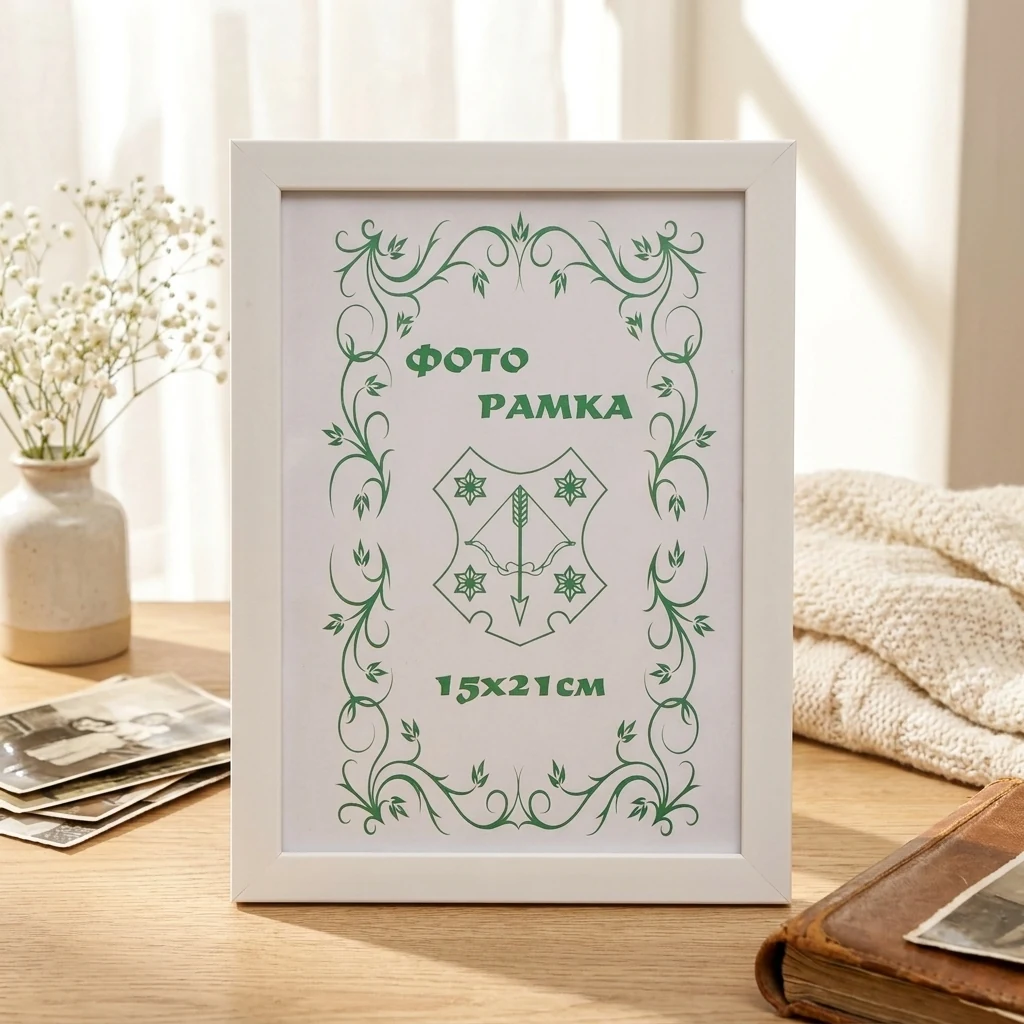 Фоторамка 15*21 пластикова біла