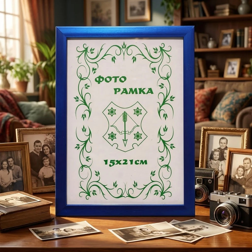 Фоторамка 15х21 пластикова синій