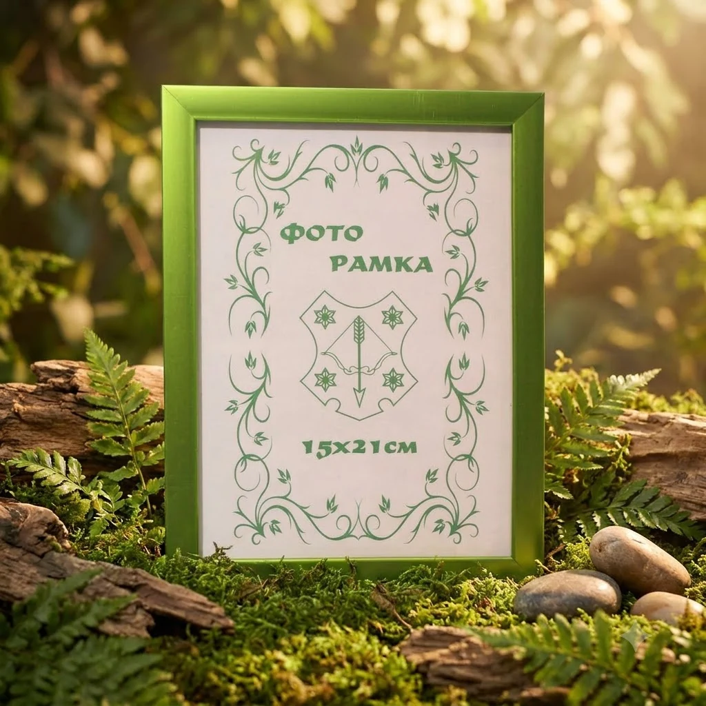 Фоторамка 15х21 пластикова зелений