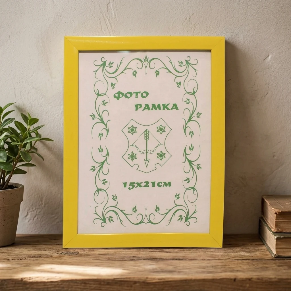 Фоторамка 15х21 пластиковая жовтий