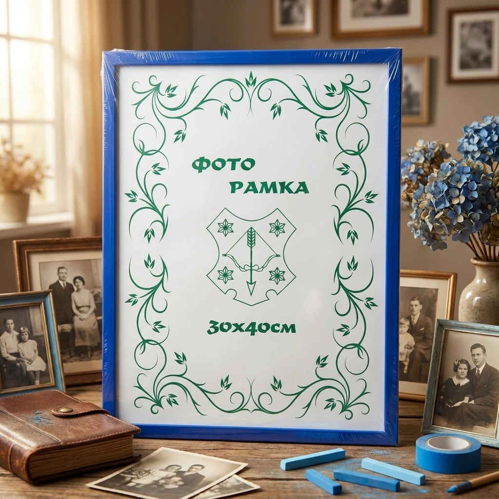 Фоторамка 30*40 пластикова синій