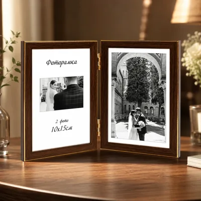 Фоторамка-книжечка FKB12 10x15-2-54 темне дерево