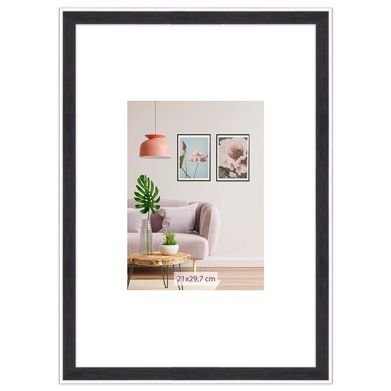 Фоторамка SA1214-327 темне венге з срібною смужкою оргскло 21х30 см — фото 2