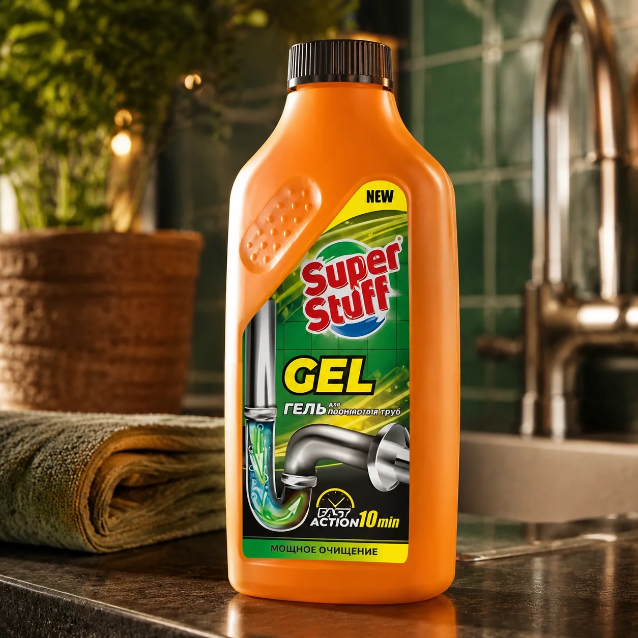 Гель для чищення труб SuperStuff 500мл — Побутова хімія