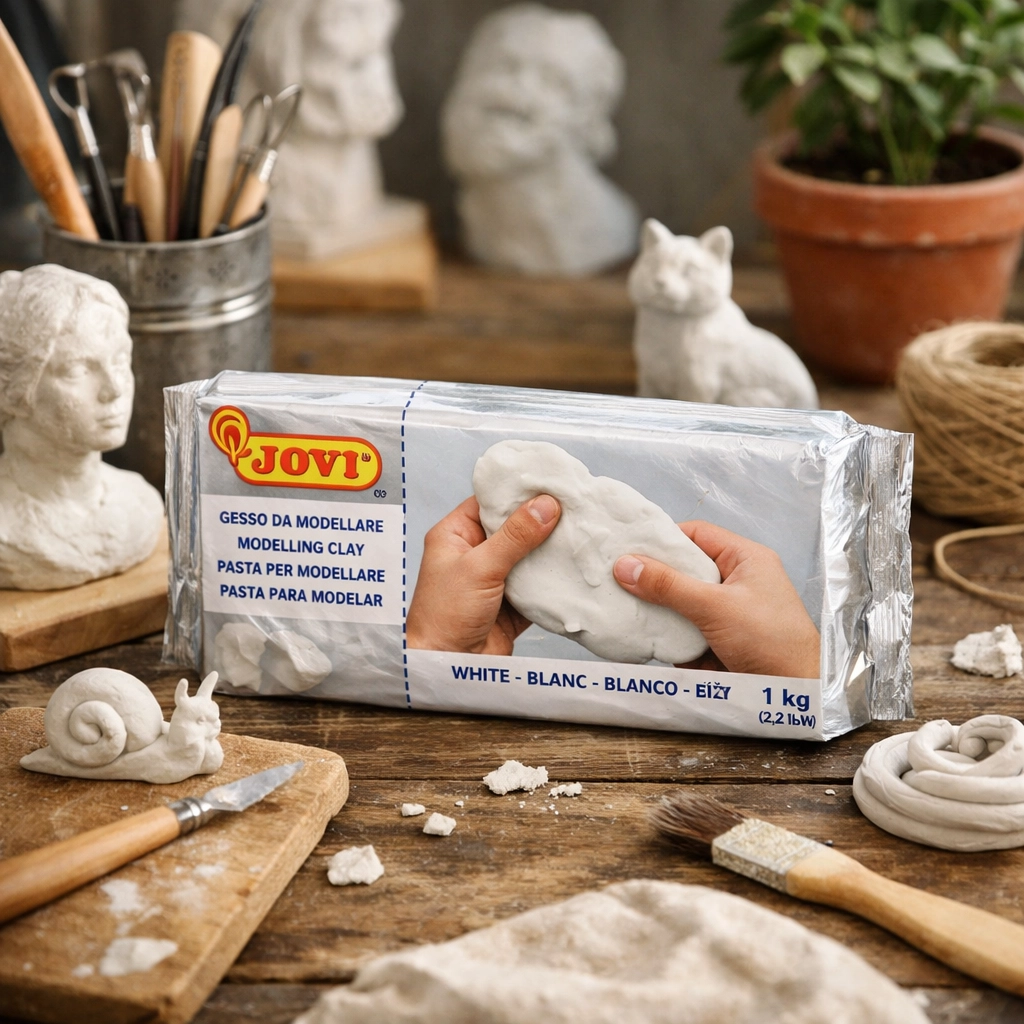 Глина для ліплення Jovi білий колір 1кг 86W