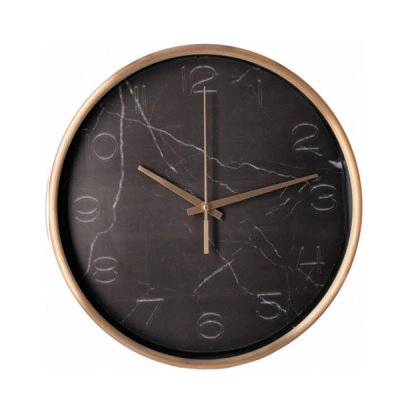 Годинник настінний металевий Optima MARBLE, чорний мармур — фото 2