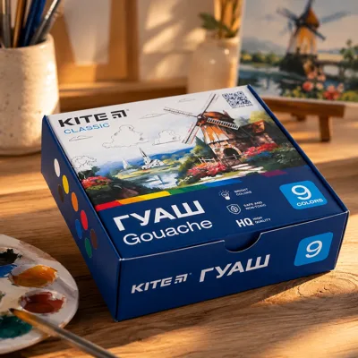Гуаш 9 кольорів Kite Classic по 20 мл K-072