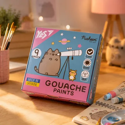 Гуаш Yes Pusheen 9 кольорів 20 мл
