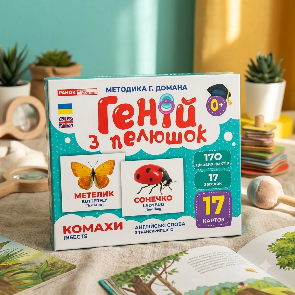 Геній з пелюшок.Комахи.Методика Г.Домана. 6 міс.+ Ранок