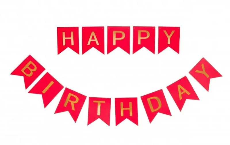 Гірлянда-розтяжка "Happy Birthday" 3 м червона