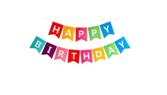 Гірлянда-розтяжка "Happy Birthday" 3 м райдужна